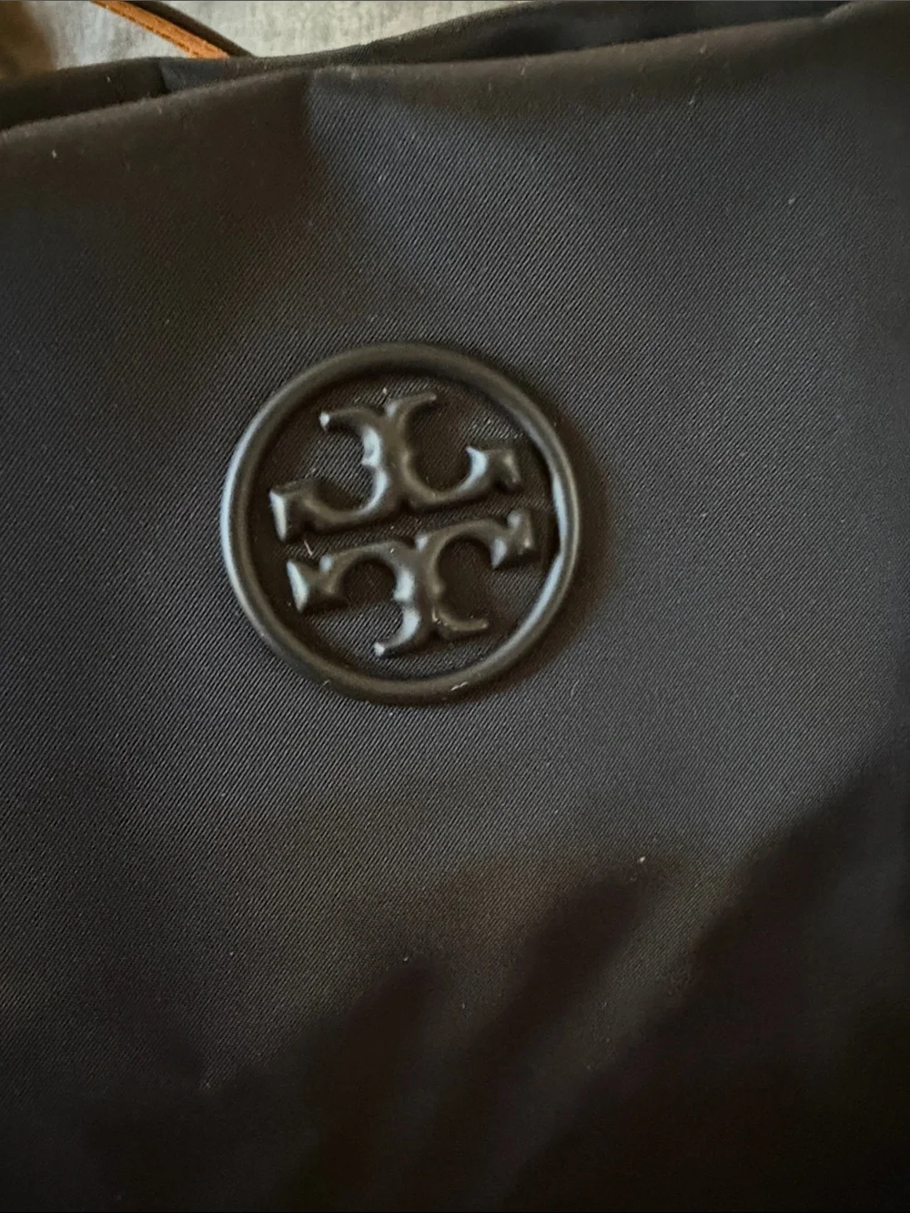 Tory Burch Black Tote with Yellow Handles and Burgundy Trim - Picture 9 of 12